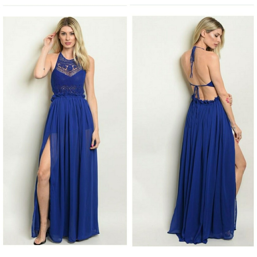 Cobalt blue maxi dress